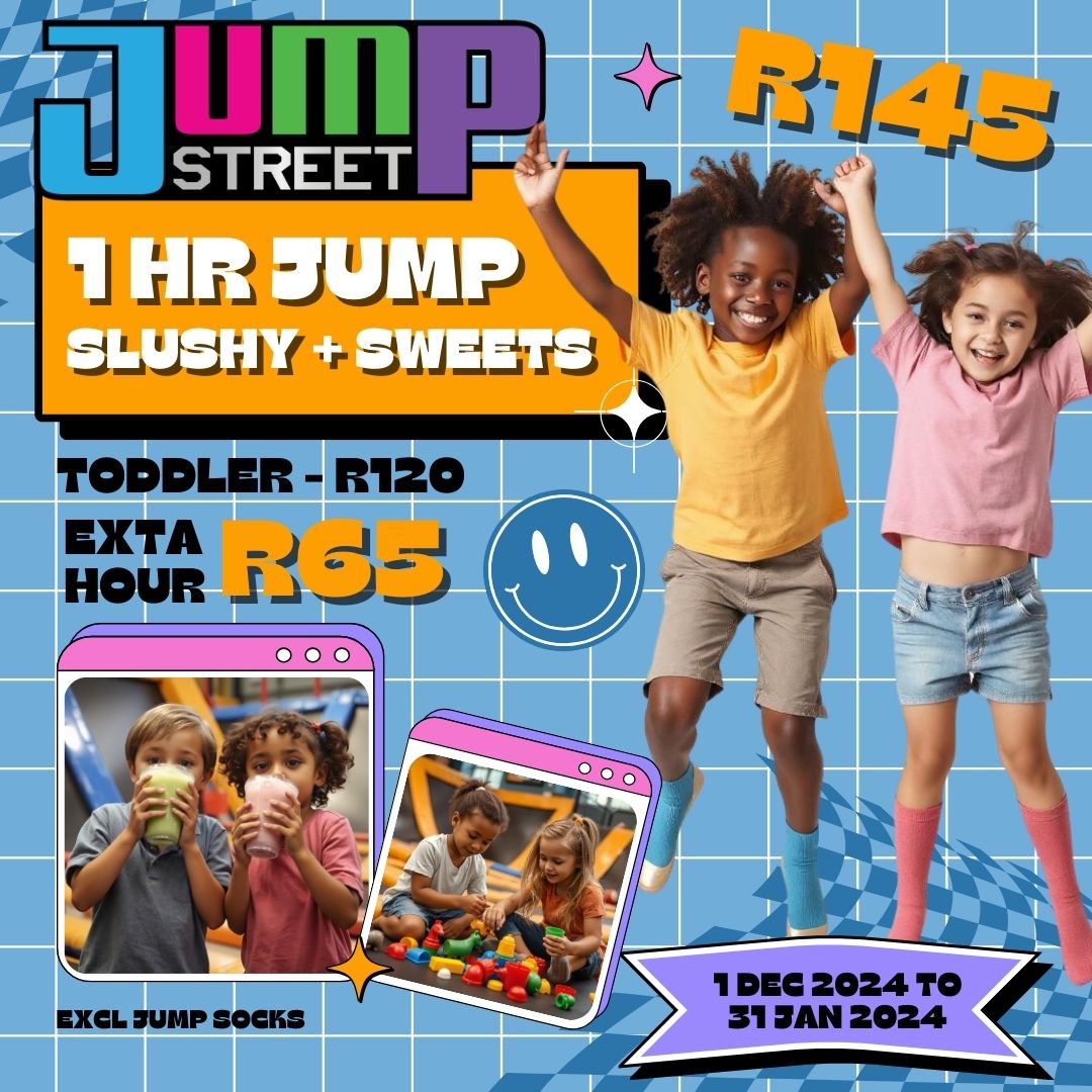 1 Hr Jump, Slushy & Sweets – R145