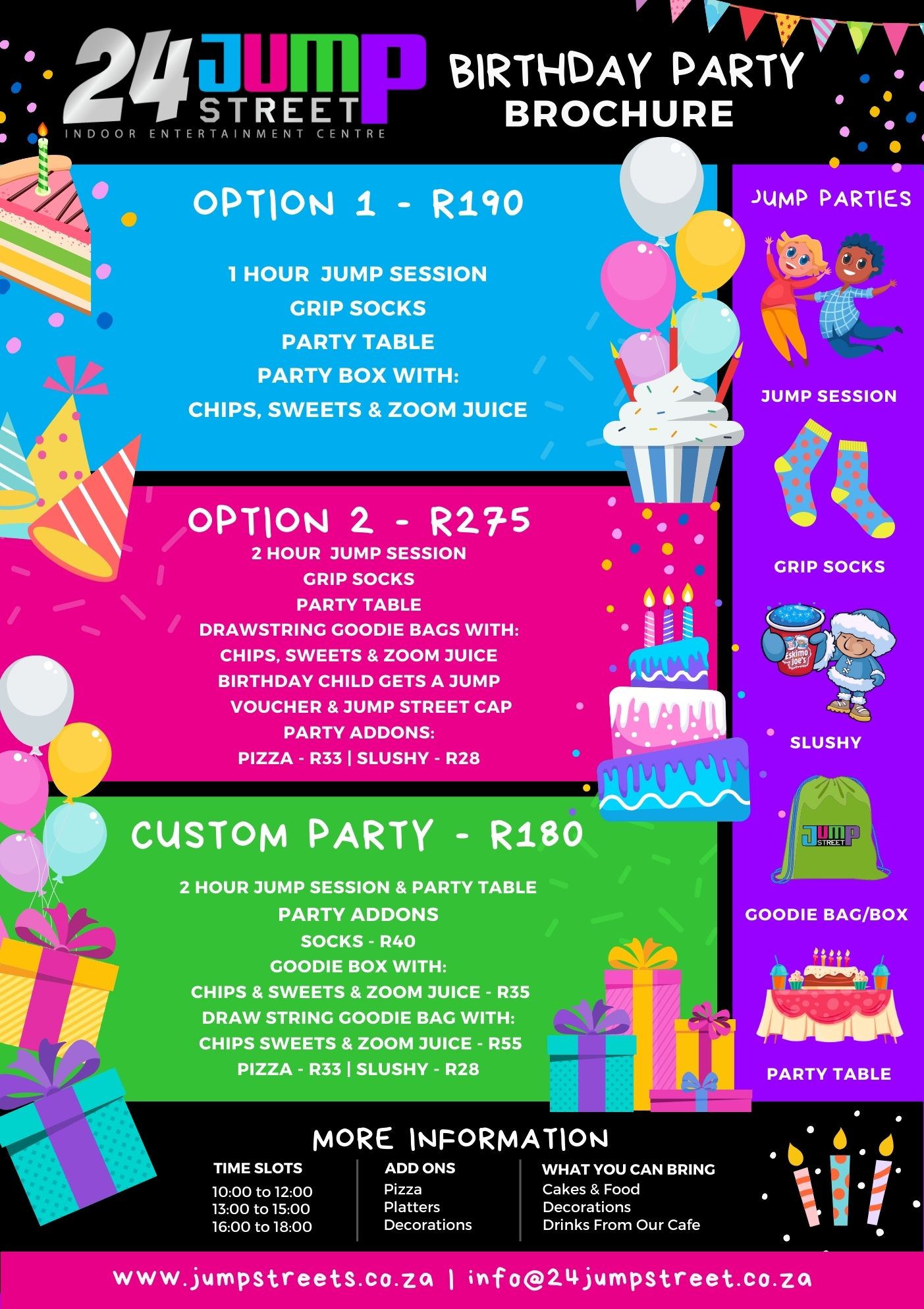 24Jump Street Party Price List